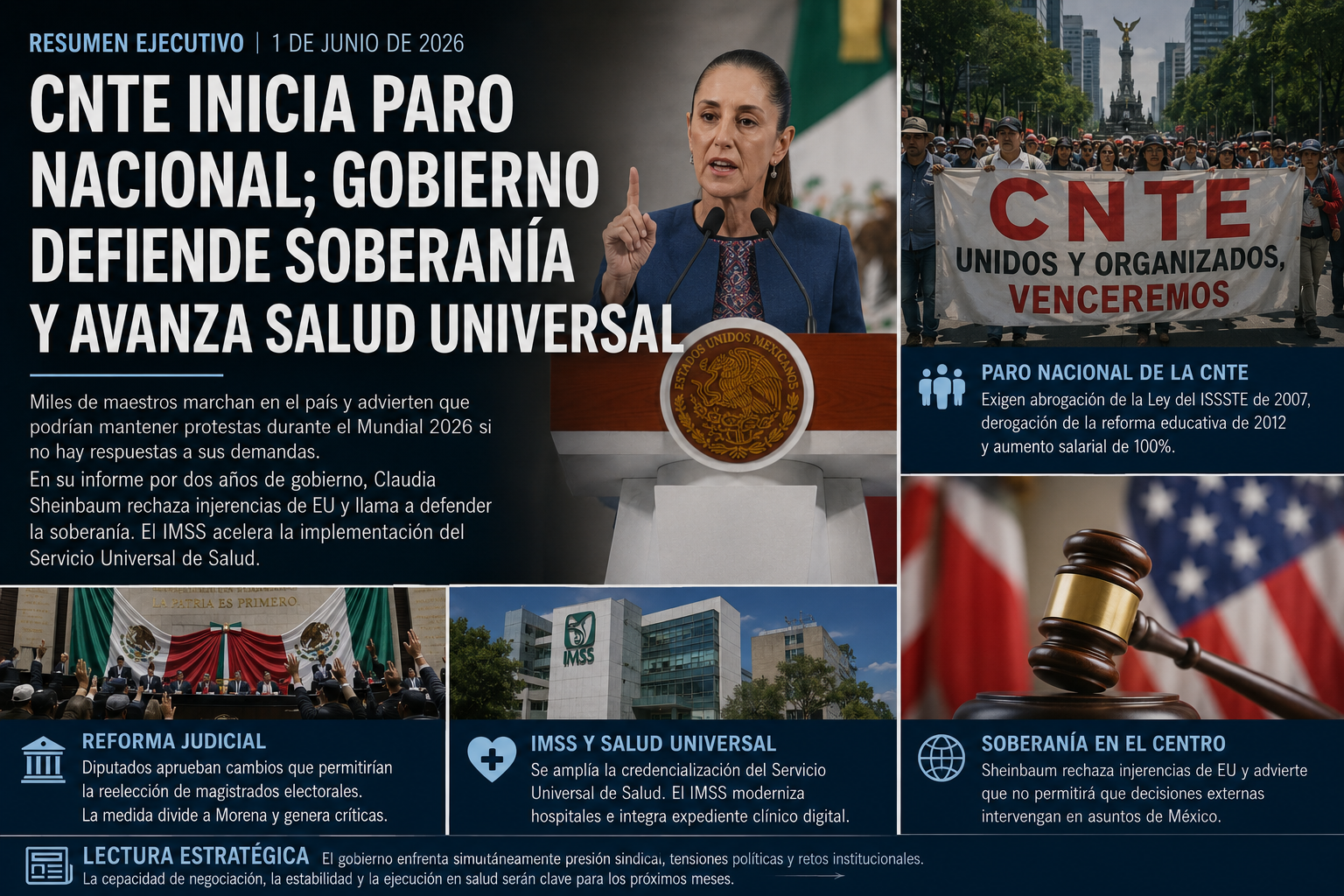 CNTE desafía al Gobierno, Morena refuerza su narrativa y el IMSS acelera la construcción del sistema universal de salud